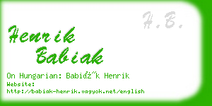 henrik babiak business card